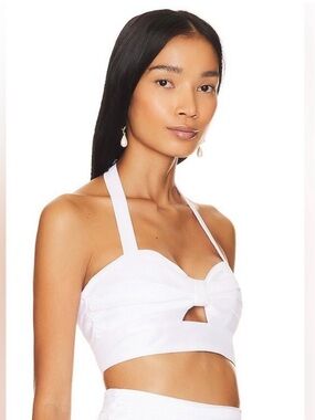 Lovers and Friends White Halter Crop Top